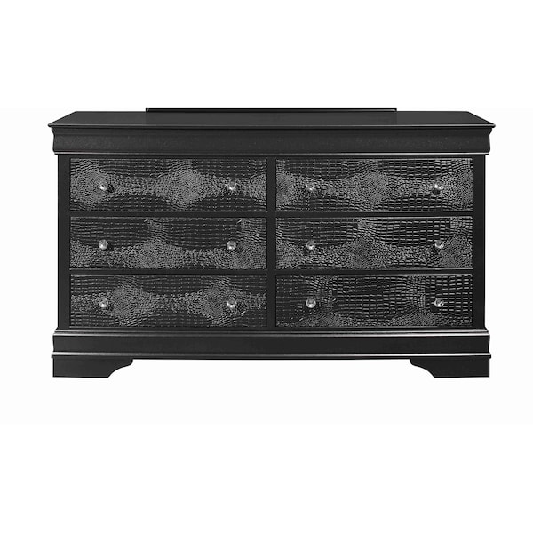 Global Furniture Usa Traditional Glam Croc Pompei Metallic Grey Dresser 1426 - main